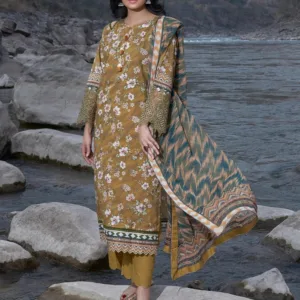 3PC Embroidered Unstitched Lawn Suit KC-3194