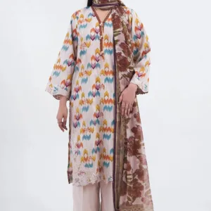 3PC Embroidered Unstitched Lawn Suit KC-3195