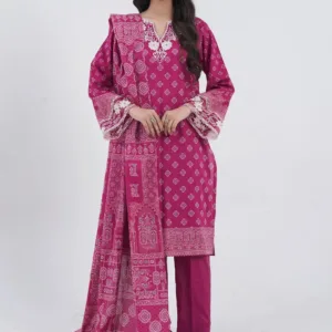 3PC Embroidered Unstitched Lawn Suit KL-3206