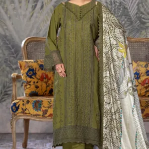 3PC Embroidered Unstitched Schiffli Cambric Suit KCCE-2865